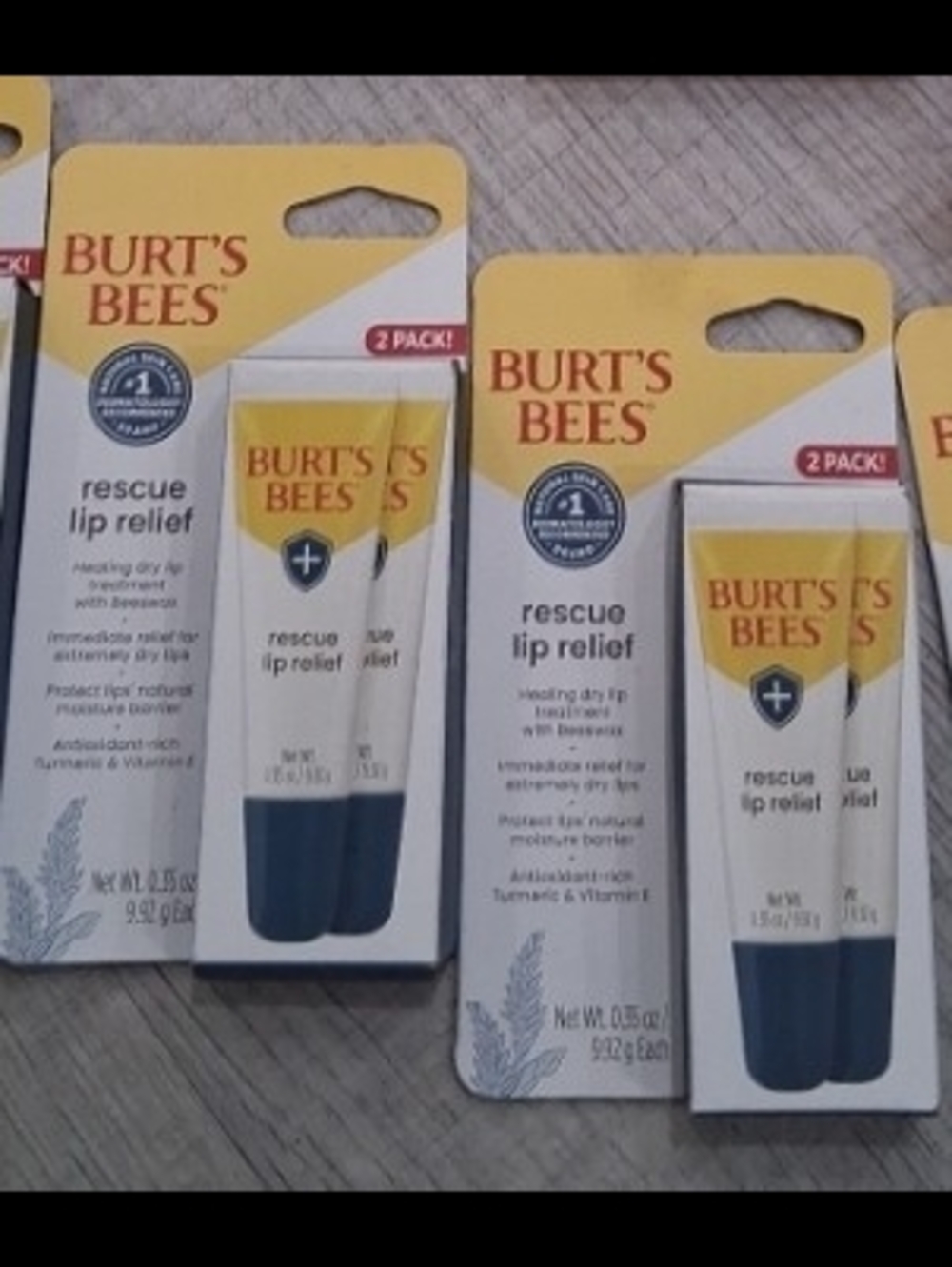4/$12 - Burt's Bees Rescue Lip Relief Duo - 2 Packs Of 2